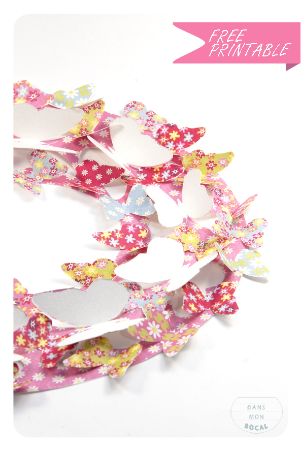 free printable butterfly wreath 3