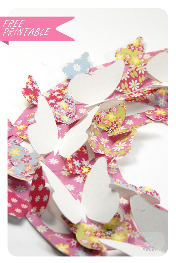 free printable butterfly wreath 4