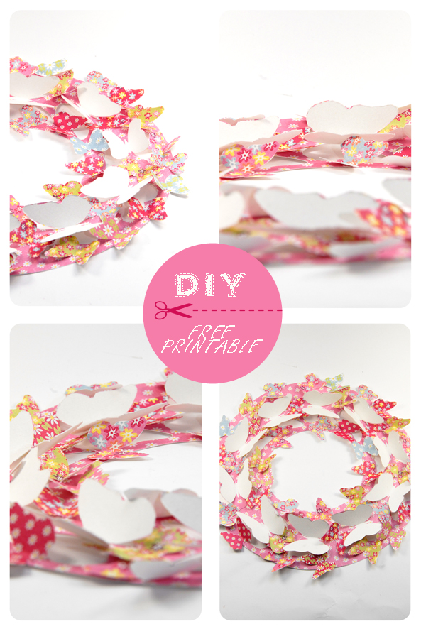 free printable butterfly wreath 6
