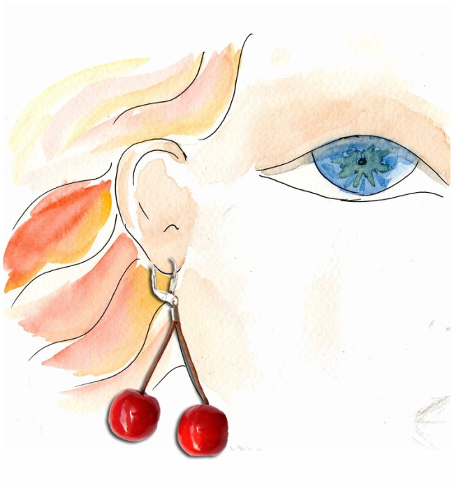 boucle d'oreille cerises