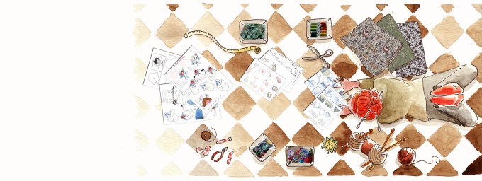 étude à l'aquarelle pour une banière blog loisir créatif