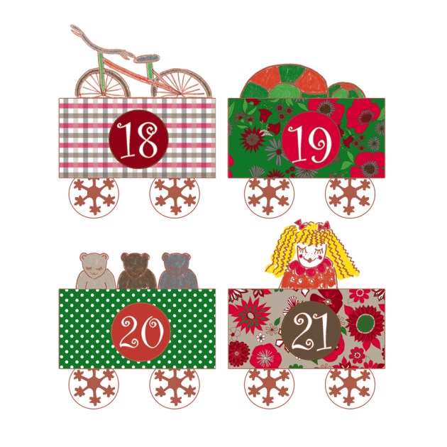 calendrier de l'avent petit train en couleur à imprimer gratuitement 6