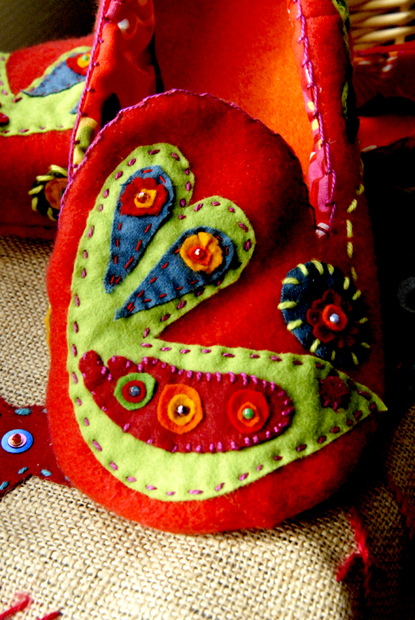 DIY chausson en feutre esprit bohème 4