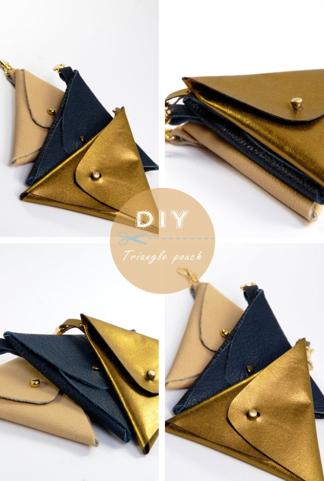 DIY triangle leather pouch 5