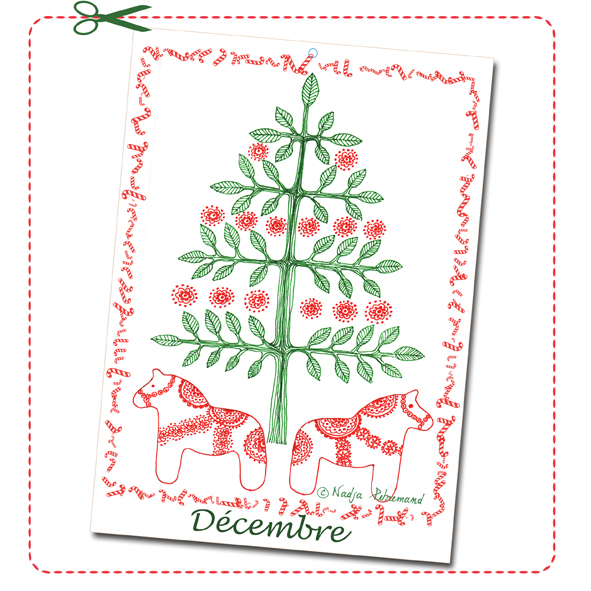 free printable calendar illustration decembre 2014