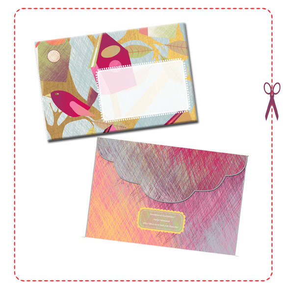 free printable enveloppe birdhouse 2