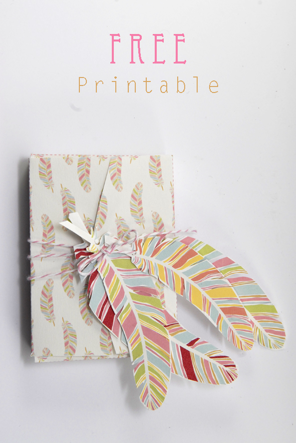 free printable gift box feather pattern 1