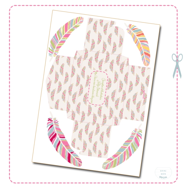 free printable gift box feather pattern 8