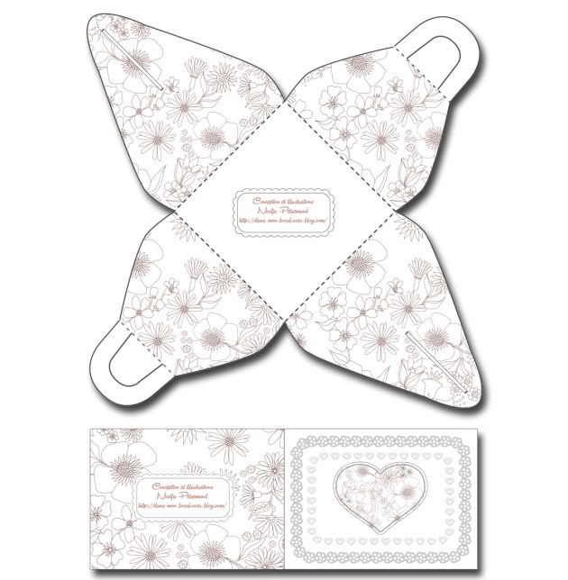 free printable gift box gratuit boite cadeau à colorier