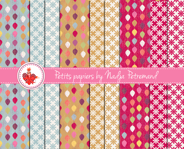 free printable scrap paper motif fall leaves