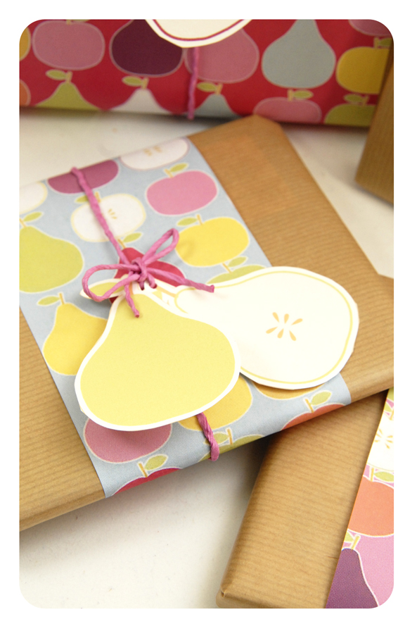 free printable wrap paper apple pear 6