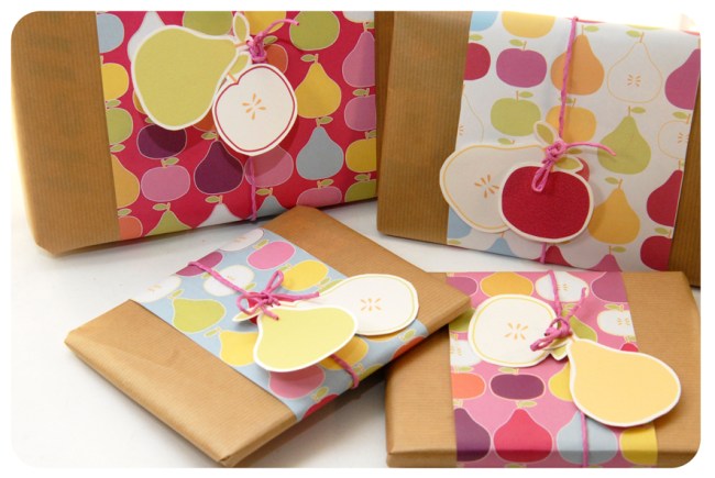 free printable wrap paper apple pear 9