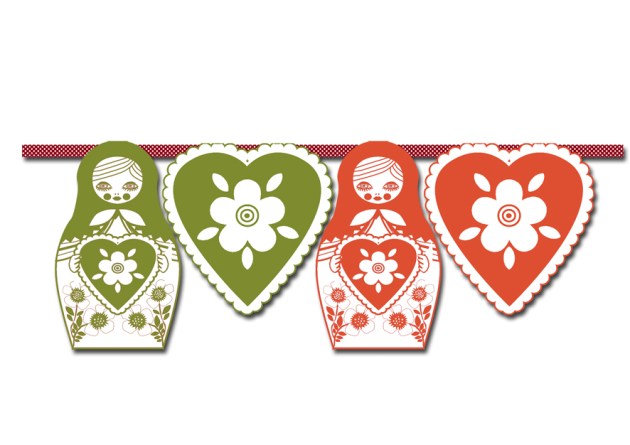 gratuit guirlande poupée russe free printable bunting matriochka 1
