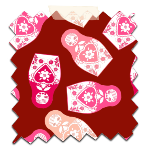 gratuit papier scrapbooking motif poupée russe twist rose fond rouge Free printable patterned papers