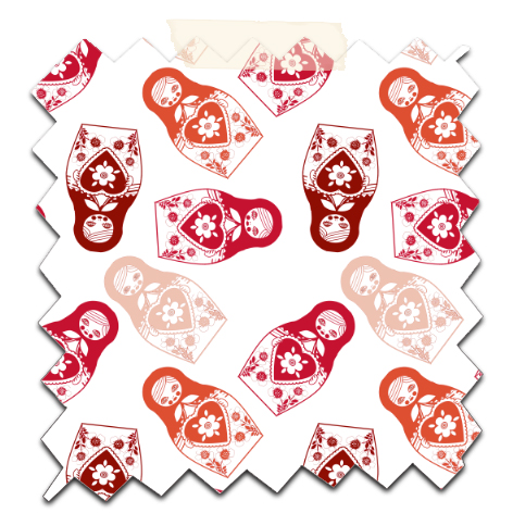 gratuit papier scrapbooking motif poupée russe twist rouge Free printable patterned papers