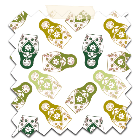 gratuit papier scrapbooking motif poupée russe twist vert Free printable patterned papers