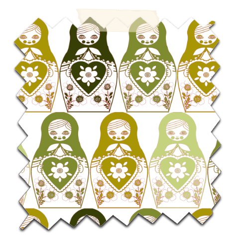 gratuit papier scrapbooking motif poupée russe vert Free printable patterned papers