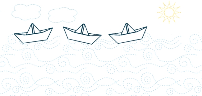 illustration bateau en papier paper boat