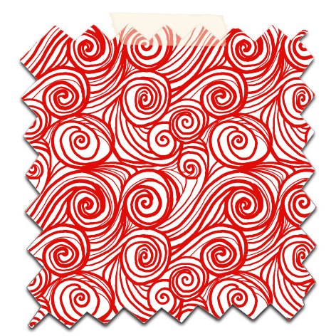 papier scrap gratuit motif houle rouge fond blanc