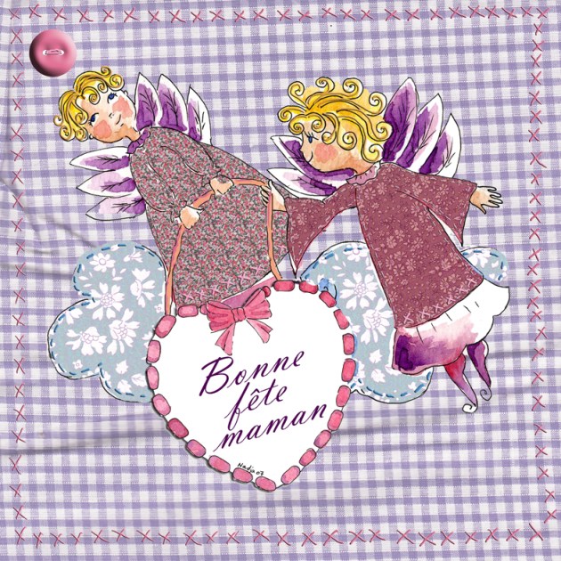 planche carte fête des mères textile P