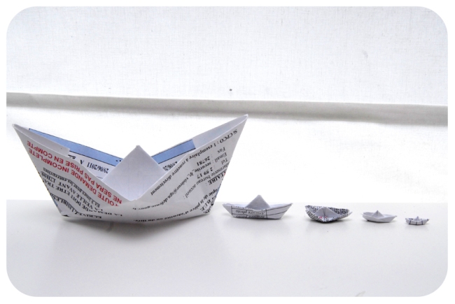 pliage bateau en papier paper boat 4