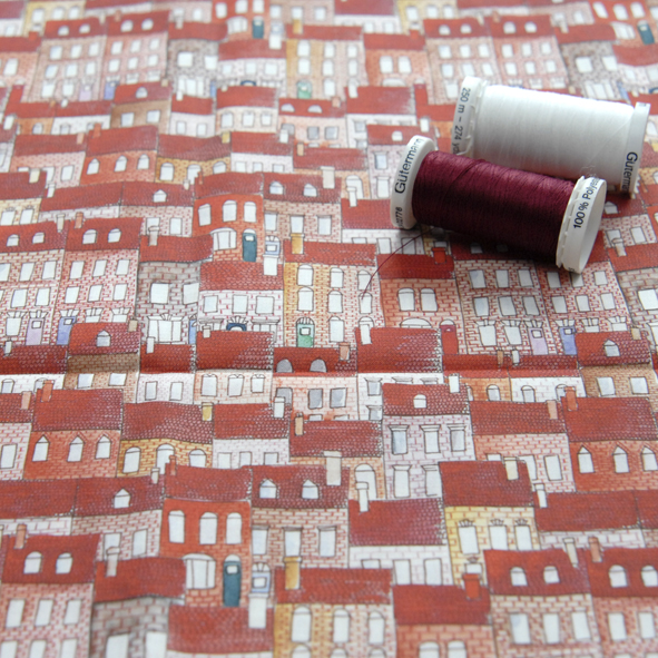 tissu petite maison couleur D