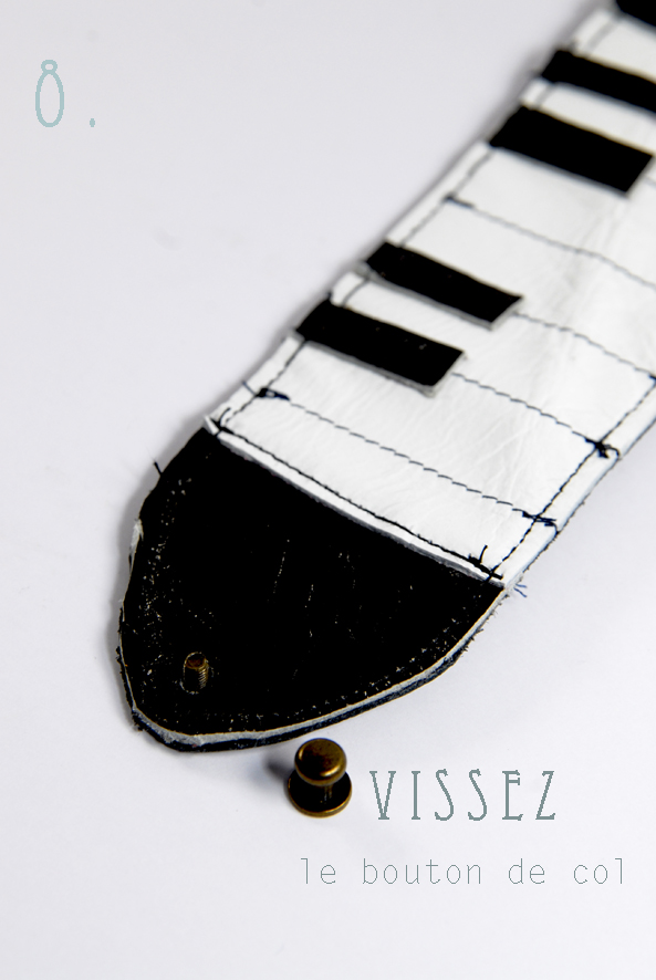 tuto bracelet piano en cuir- leather bracelt DIY 8