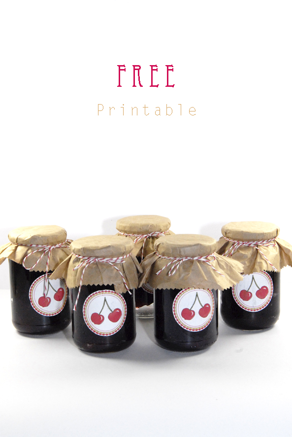 free printable label jam cherrys 3