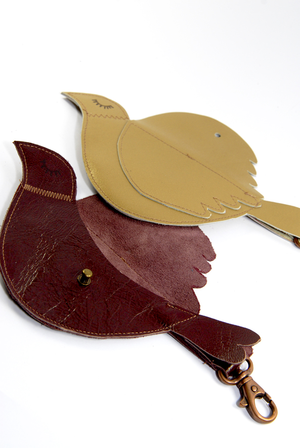 free pattern bird leather purse porte monnaie oiseau 2