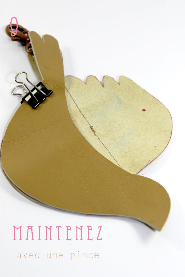 tuto porte-monnaie en cuir oiseau 9