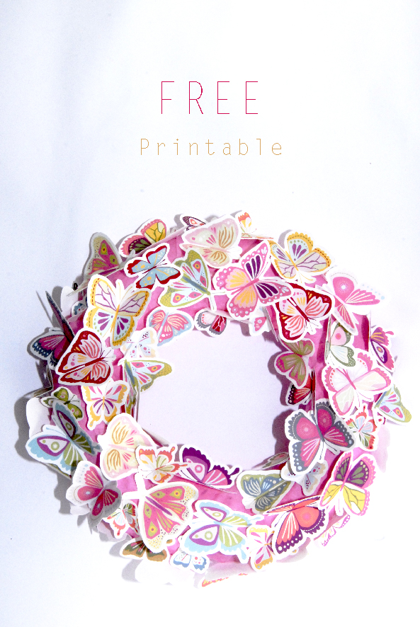 free printalble butterfly wreath 5