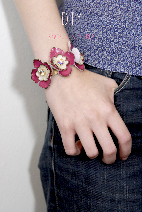 DIY bracelet à fleurs en cuir 6