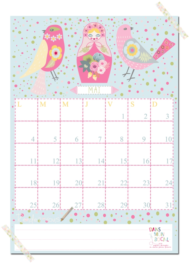 free printable calendar 2014 2015 mai