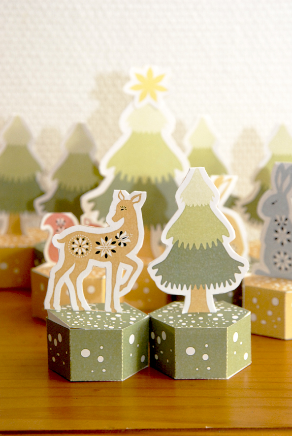free pritable advent calendar gratuit calendrier de l'avent à imprimer chevreuil