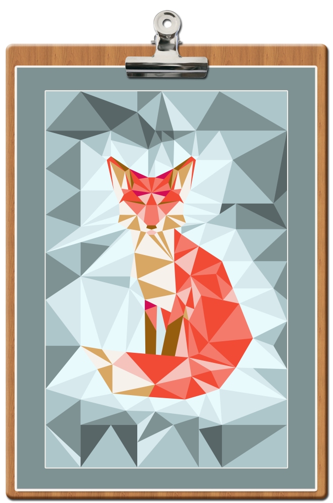 free-printable-poster-fox-geodesic-bleu