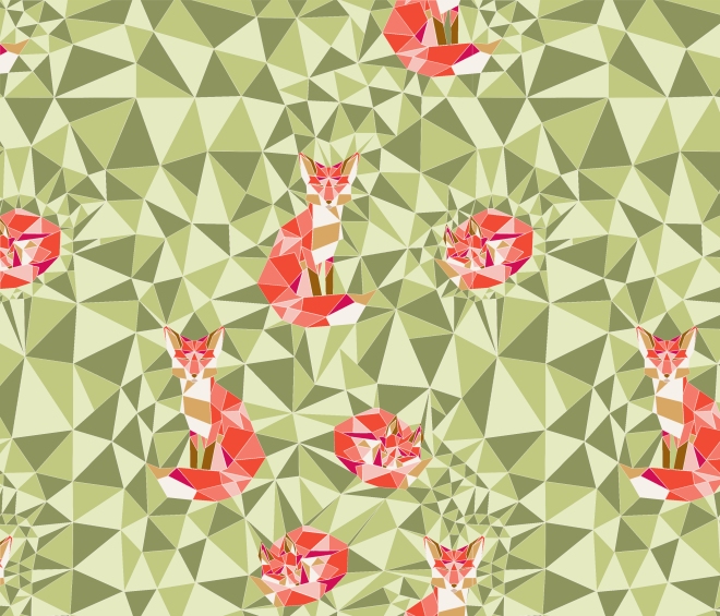geodesic-pattern-fox-in-green